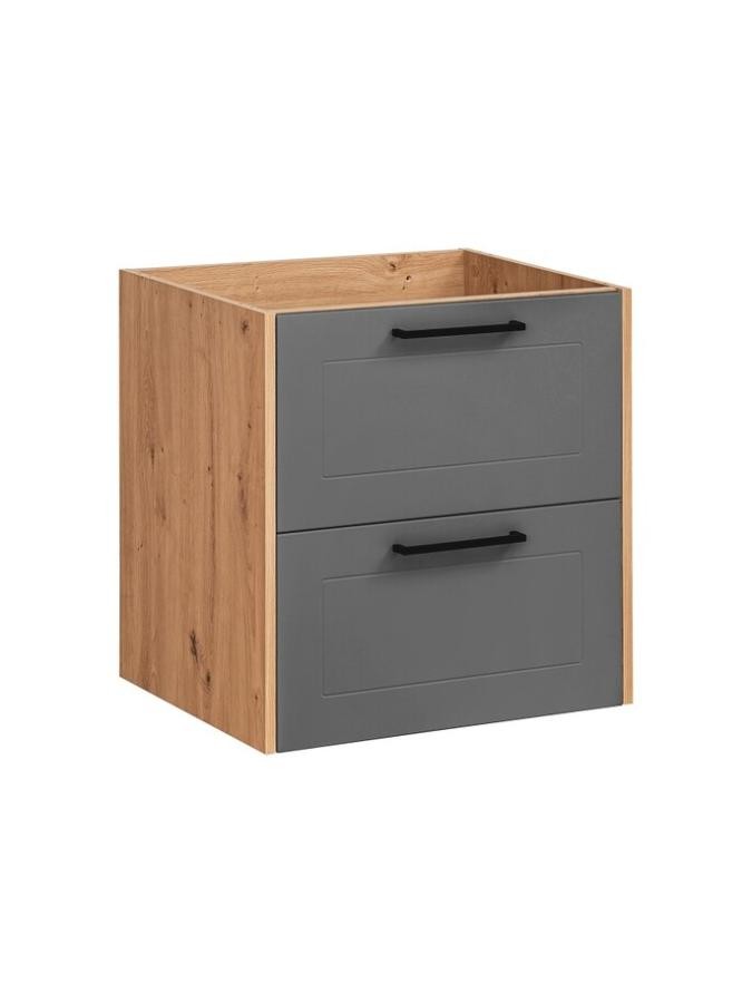 Komplett møbelpakke til baderom 60 × 46 cm – eikedekor, grafitt og gunmetal